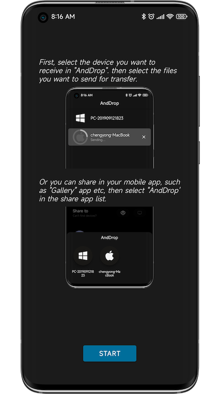 AndDrop app
